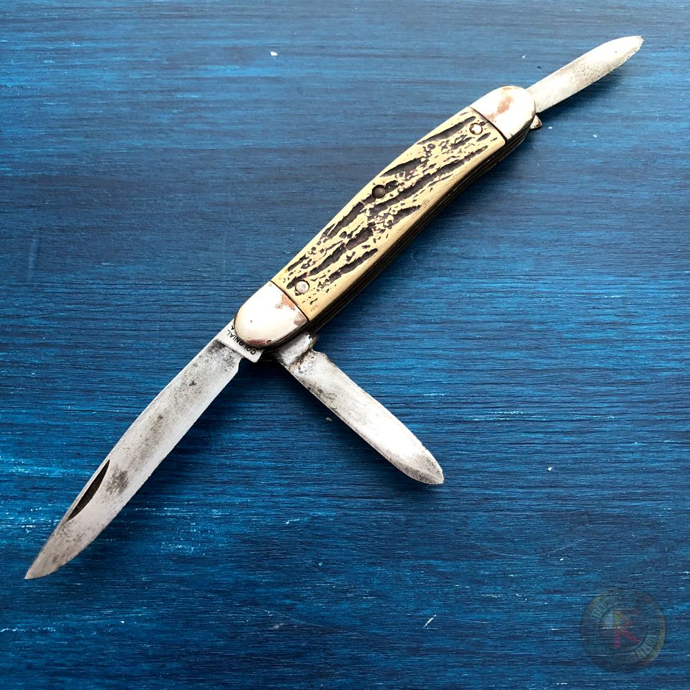 Vintage Colonial Prov USA 3 Blade Folding Pocket Knife