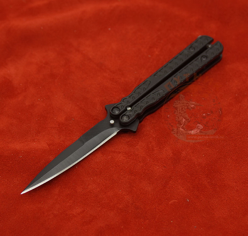 нож бабочка черный м024