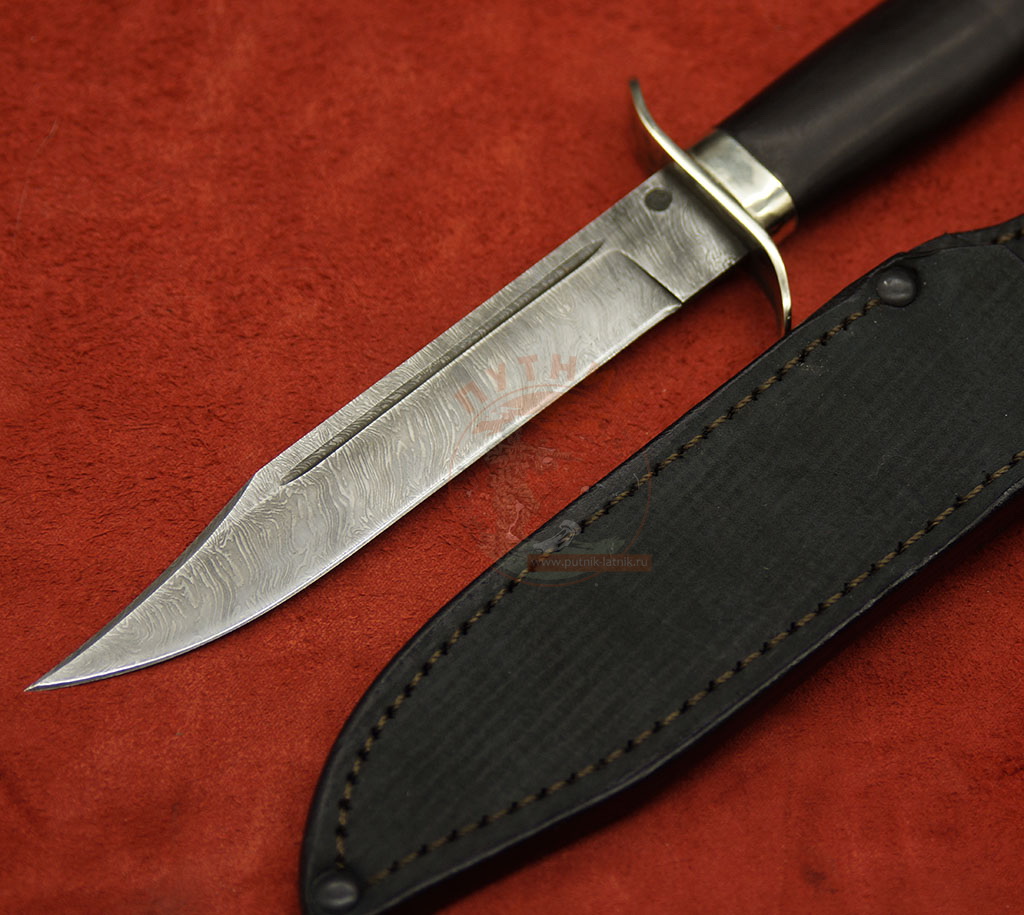 Нож разведчика НР-40 дамасская сталь 2 вставки