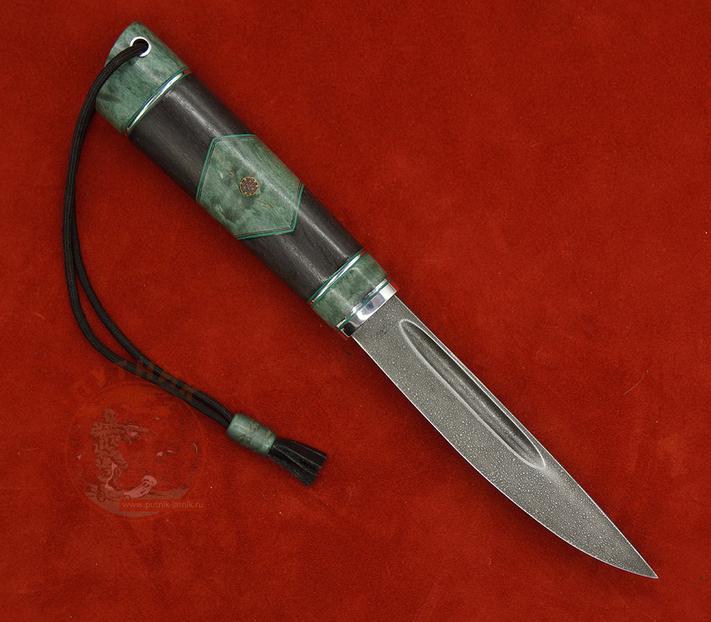 Якутский нож авторский ХВ5 зеленый